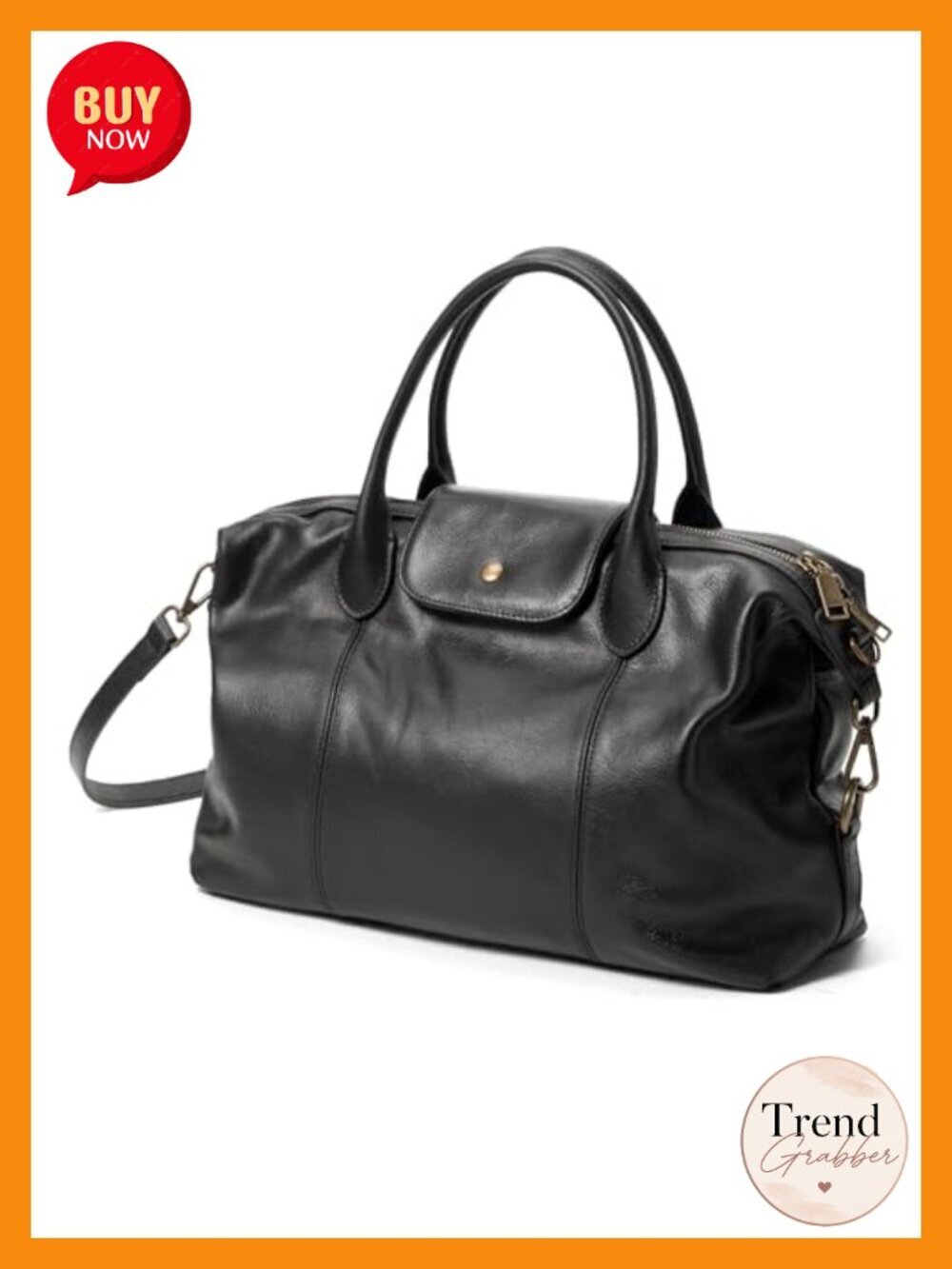 Vintage Genuine Leather Satchel Tote Bag, Large Shoulder Crossbody